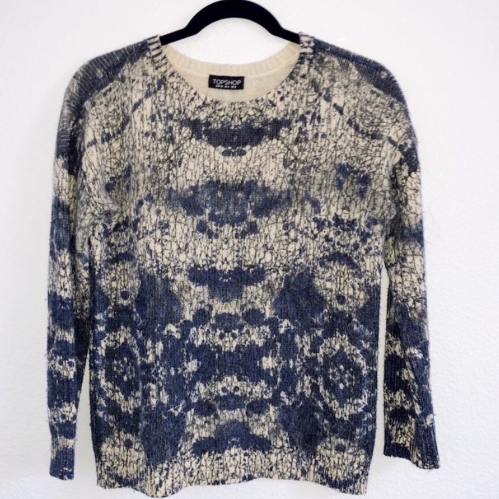 TOPSHOP | crewneck acid wash sweater